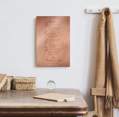 Our Song on Copper, Personalized Copper Gift