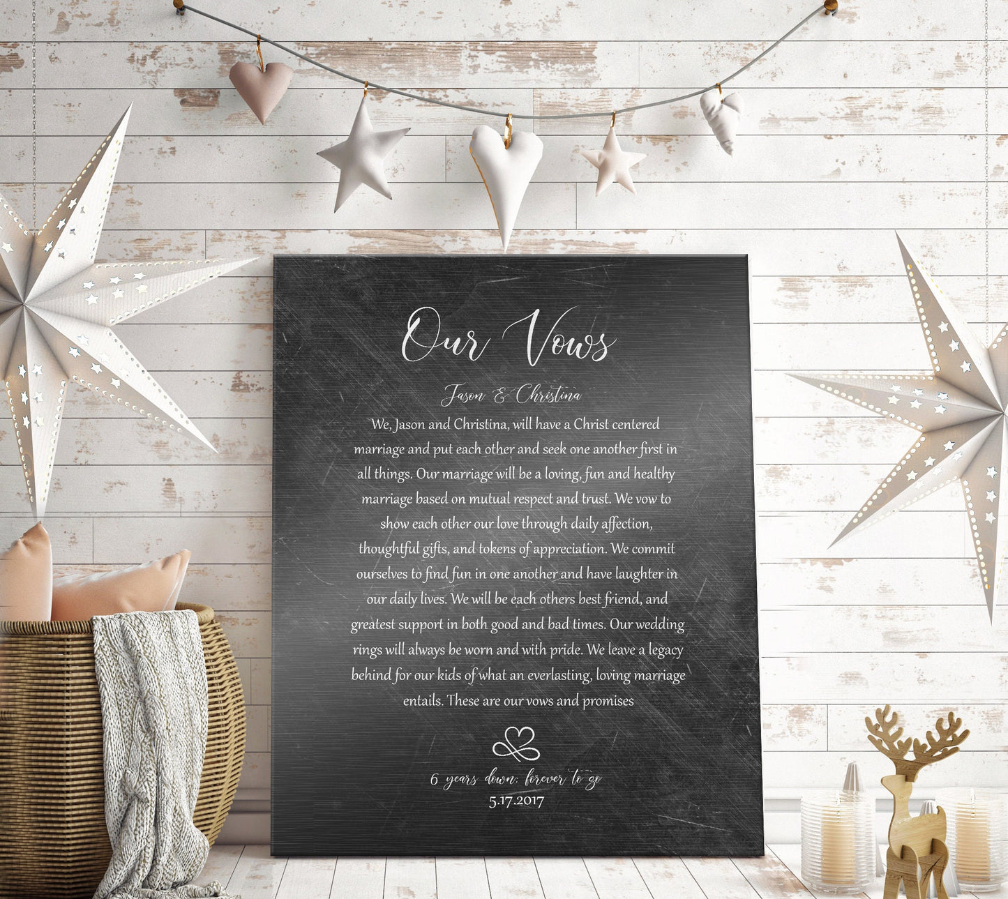 Forever Love; Iron Alloy Wedding Vow Plaque - HoneycombProverbs - Gifts For The Couple - Wedding Vow Wall Art