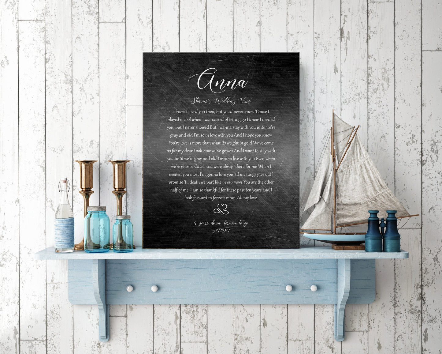 Forever Love; Iron Alloy Wedding Vow Plaque - HoneycombProverbs - Gifts For The Couple - Wedding Vow Wall Art