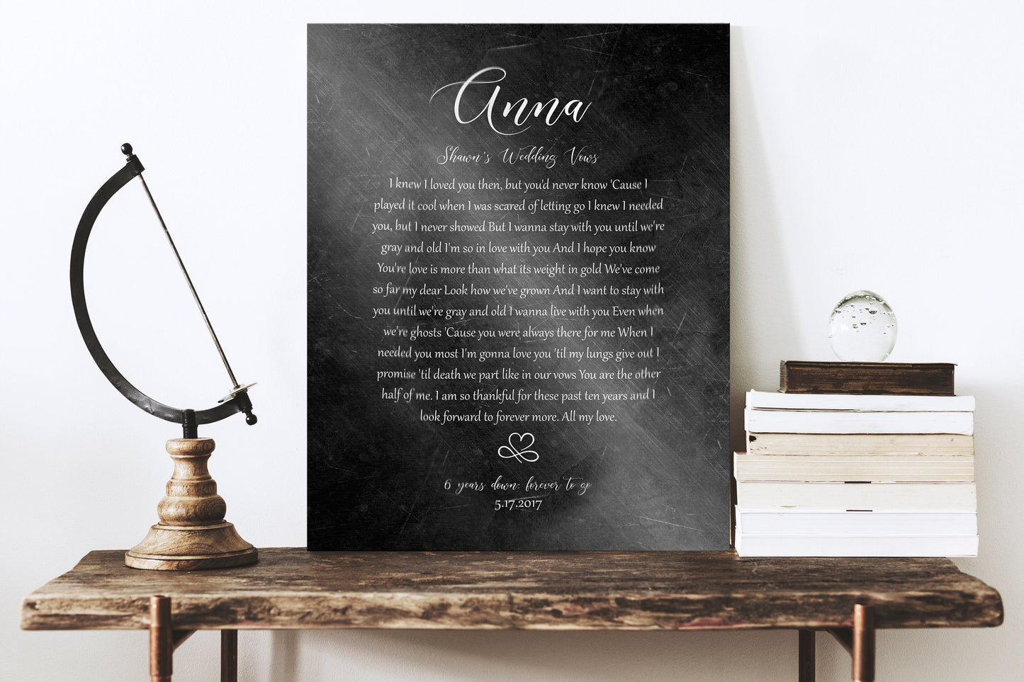 Forever Love; Iron Alloy Wedding Vow Plaque - HoneycombProverbs - Gifts For The Couple - Wedding Vow Wall Art