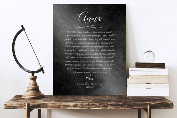 Forever Love; Iron Alloy Wedding Vow Plaque