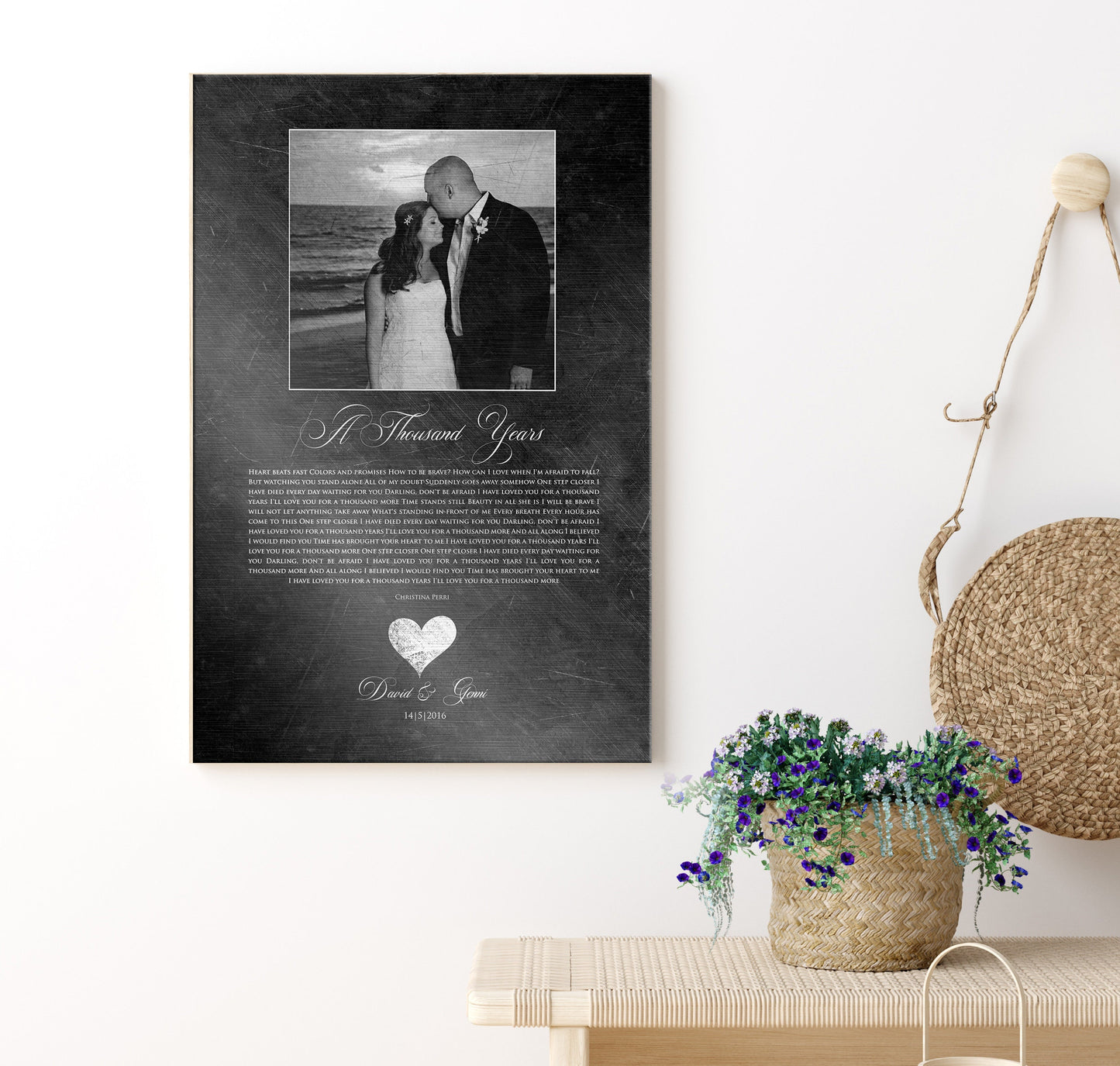Picture of Romance: Iron Themed Song Lyric Plaque - HoneycombProverbs - Signs - Photo Lyrics Wall Art