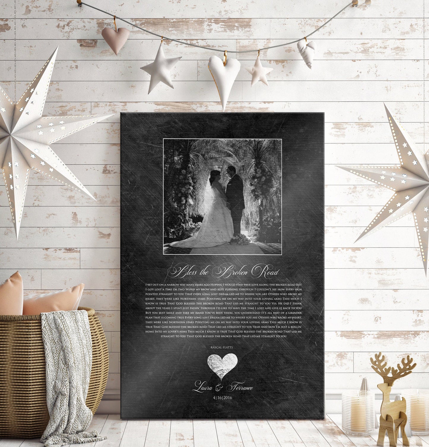 Picture of Romance: Iron Themed Song Lyric Plaque - HoneycombProverbs - Signs - Photo Lyrics Wall Art