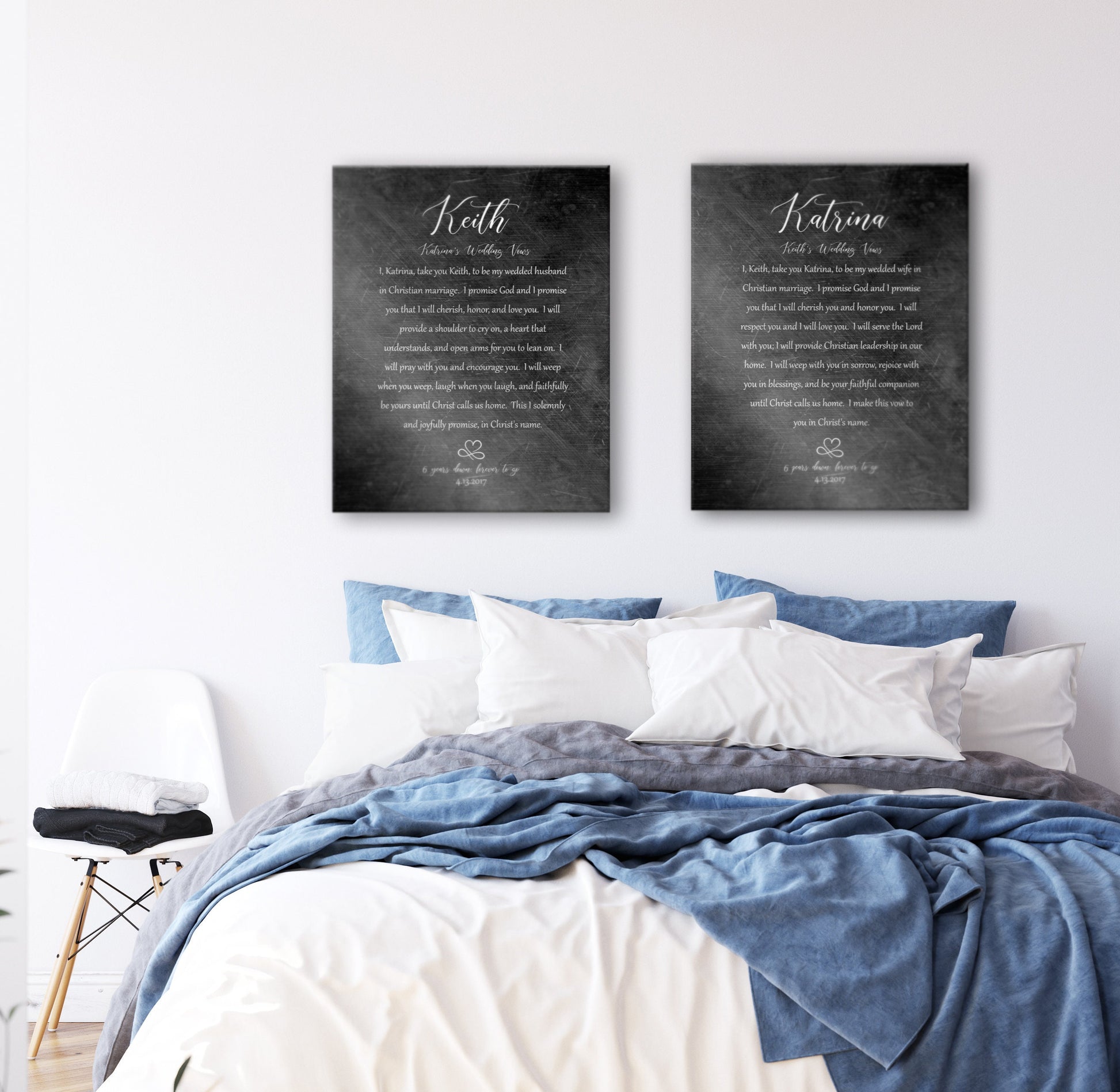 Forever Love; Iron Alloy Wedding Vow Plaque - HoneycombProverbs - Gifts For The Couple - Wedding Vow Wall Art