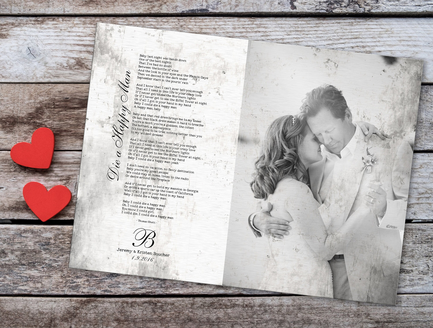 Captured Monogram Melodies: Shabby Chic Photo Song Art on Tin - HoneycombProverbs - Signs - Tin and Aluminum Gifts