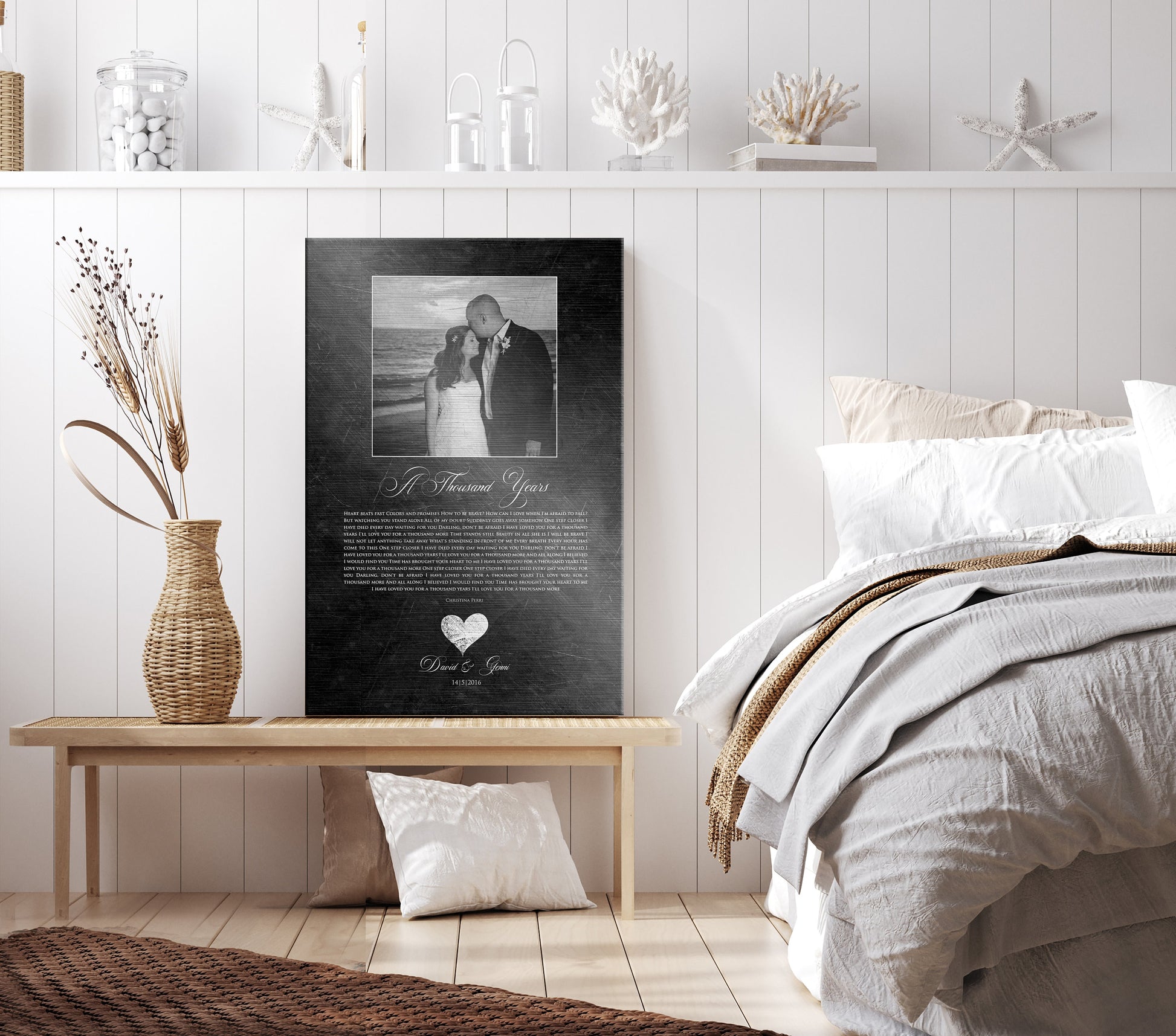 Picture of Romance: Iron Themed Song Lyric Plaque - HoneycombProverbs - Gifts For The Couple - Photo Lyrics Wall Art