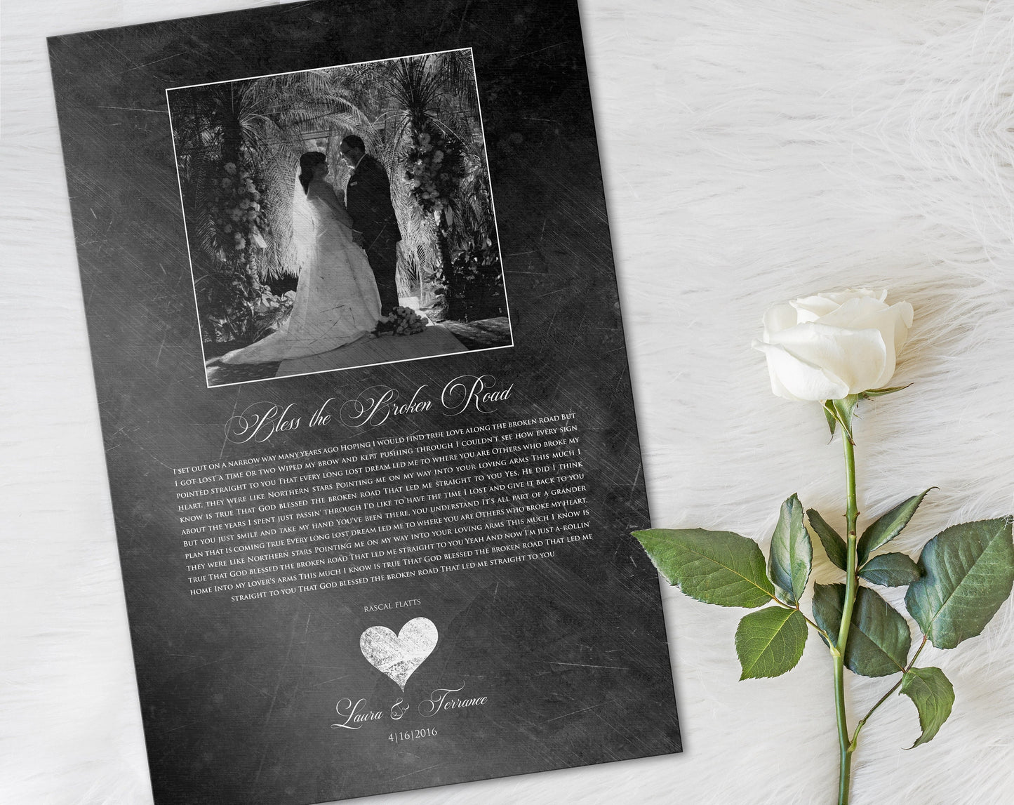 Picture of Romance: Iron Themed Song Lyric Plaque - HoneycombProverbs - Signs - Photo Lyrics Wall Art