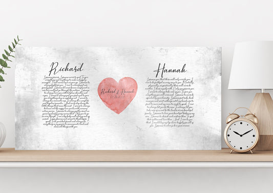 "My Heart" Wedding Vow Plaque on Tin - HoneycombProverbs - Signs - Wedding Vow Wall Art