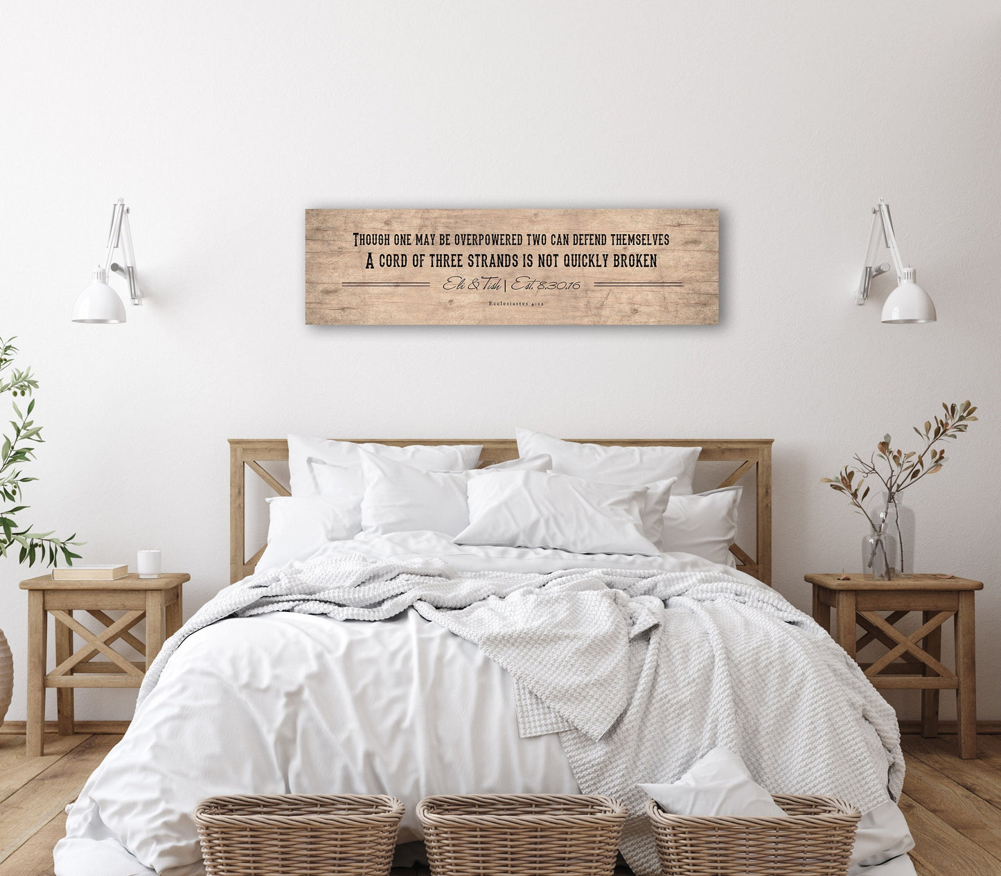 Christian Wedding Gift, Ecc 4:12 - HoneycombProverbs - Gifts For The Couple - Christian Wall Art