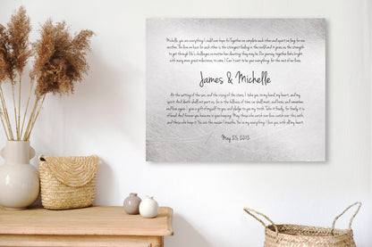 Tin Anniversary Gift, Large Wedding Vow Sign - HoneycombProverbs - Signs - Tin and Aluminum Gifts