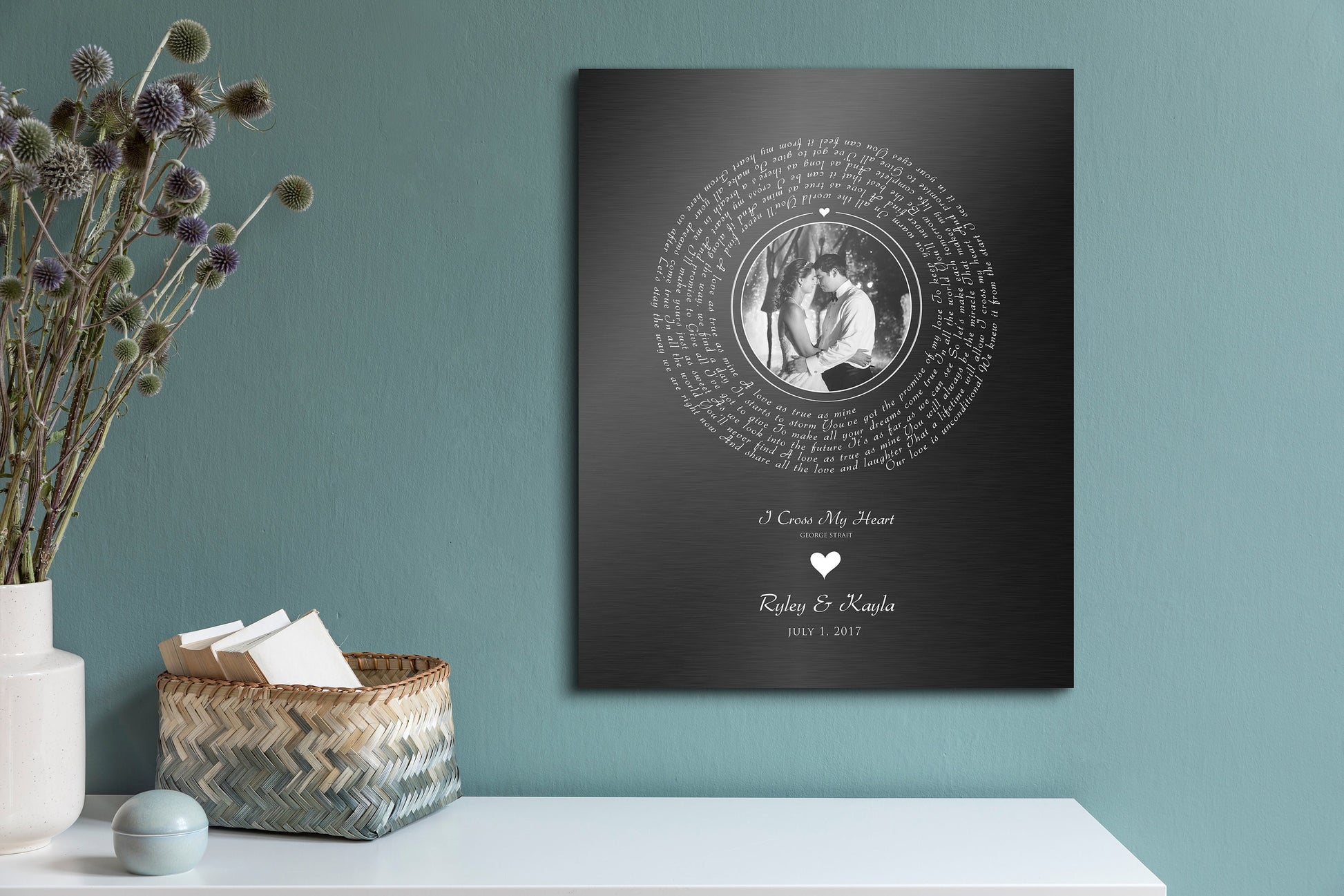 Melody of Love: Personalized Iron Alloy Photo Vinyl Record Art - HoneycombProverbs - Signs - Record Album Lyrics Art