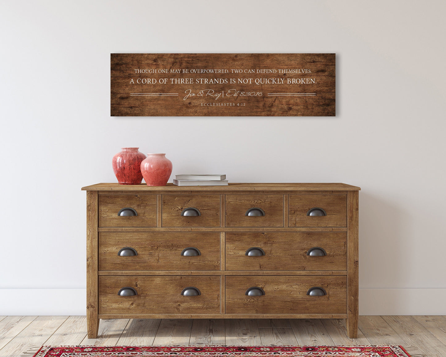 Scripture Inspired Wedding Gift, Ecc 4:12 - HoneycombProverbs - Gifts For The Couple - Christian Wall Art