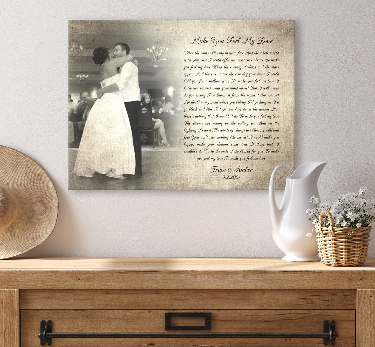 Timeless Melodies: Vintage Photo and Song Lyrics Canvas - HoneycombProverbs - Giclée - 2nd Year Cotton Art