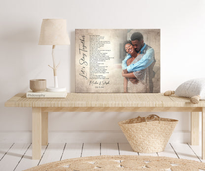 Vintage Melodies: Antiqued Song Lyrics and Photo Canvas - HoneycombProverbs - Signs - Photo Lyrics Wall Art