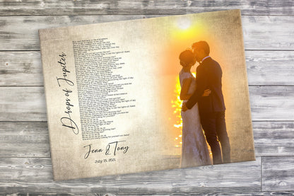 Vintage Melodies: Antiqued Song Lyrics and Photo Canvas - HoneycombProverbs - Signs - Photo Lyrics Wall Art