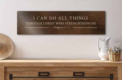 I can do all things, Phil 4:13 Bronze Sign - HoneycombProverbs - Religious Home & Decor - Christian Wall Art