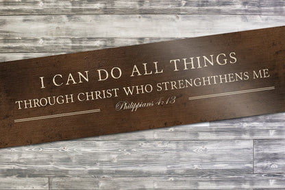 I can do all things, Phil 4:13 Bronze Sign - HoneycombProverbs - Religious Home & Decor - Christian Wall Art