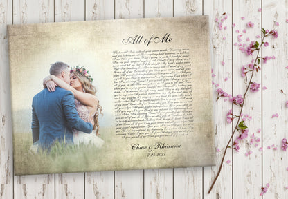 Timeless Melodies: Lyrical Photo Canvas - HoneycombProverbs - Giclée - 2nd Anniversary Gifts