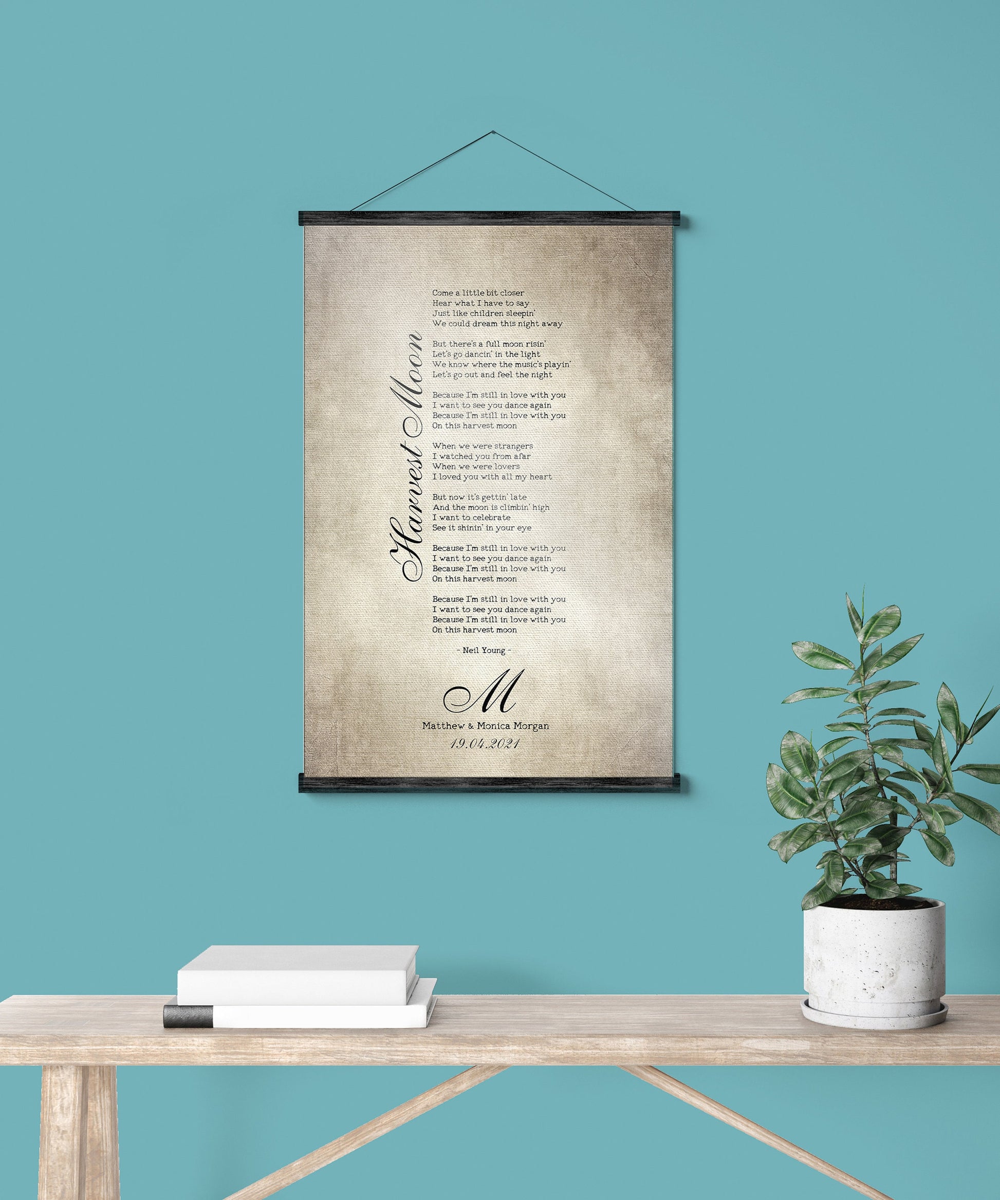 Our Song Scroll Tapestry, Cotton Anniversary - HoneycombProverbs - Tapestries - 2nd Anniversary Gifts