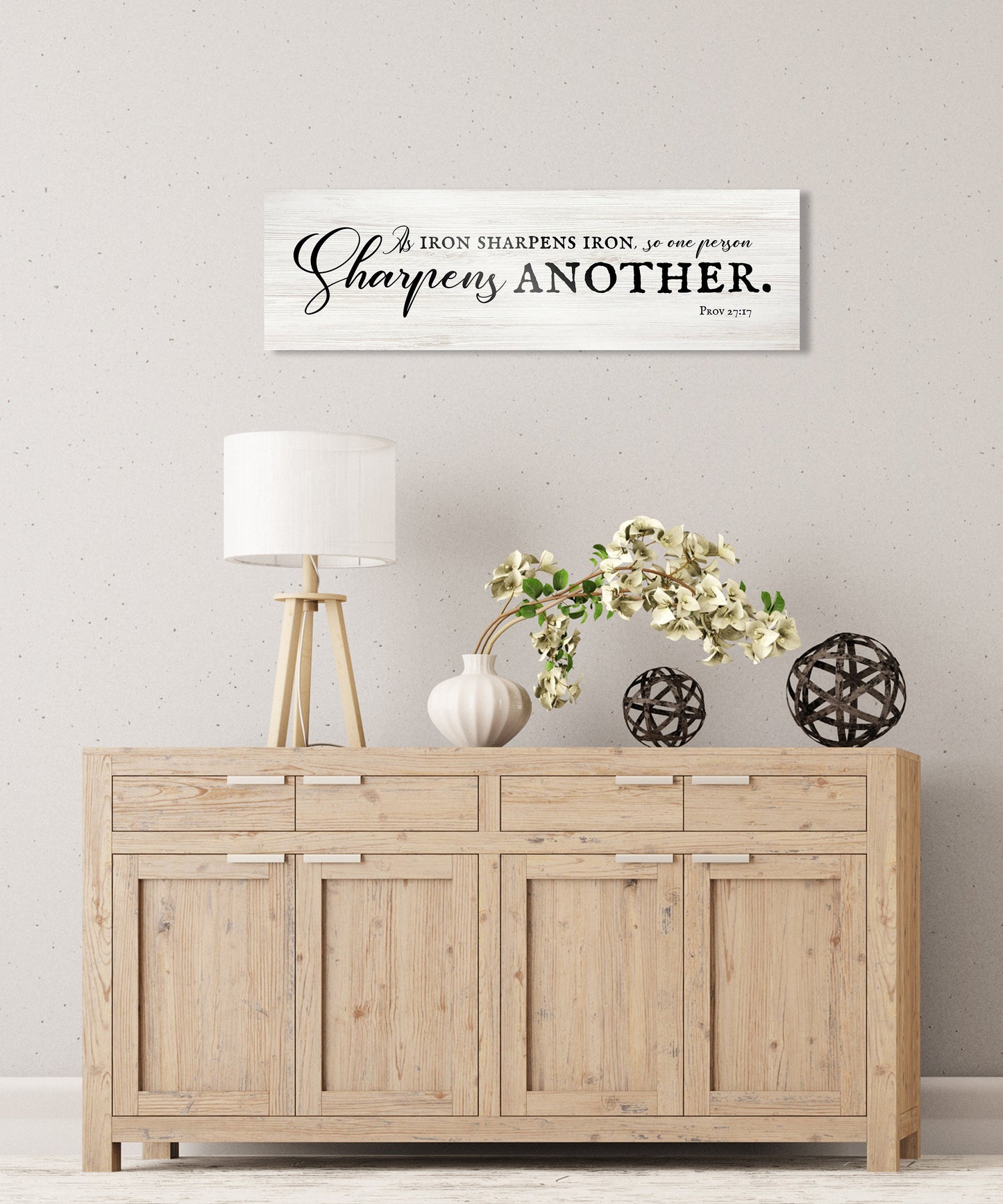 Iron Sharpens Iron Country Farmhouse Sign - HoneycombProverbs - Signs - Christian Wall Art