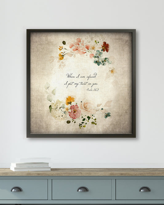 Country Cottage Scripture Decor, Psalm 56:3 - HoneycombProverbs - Giclée - Christian Wall Art