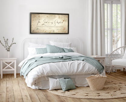 Psalm 23, shown on the wall, 2nd anniversary cotton