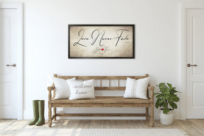 Personalized Love Never Fails Couple's Art - HoneycombProverbs - Giclée - Christian Wall Art