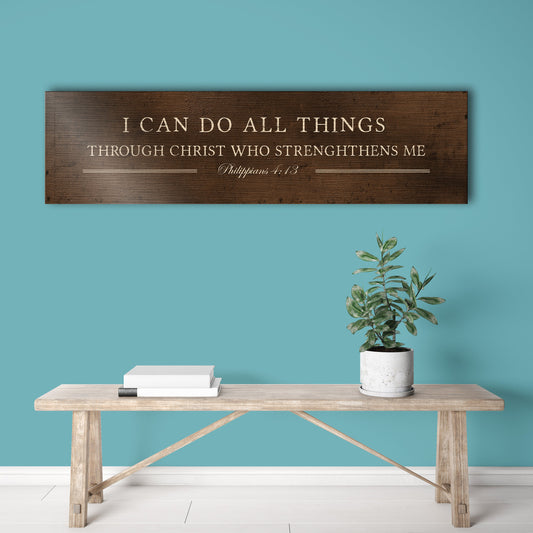 I can do all things, Phil 4:13 Bronze Sign - HoneycombProverbs - Religious Home & Decor - Christian Wall Art