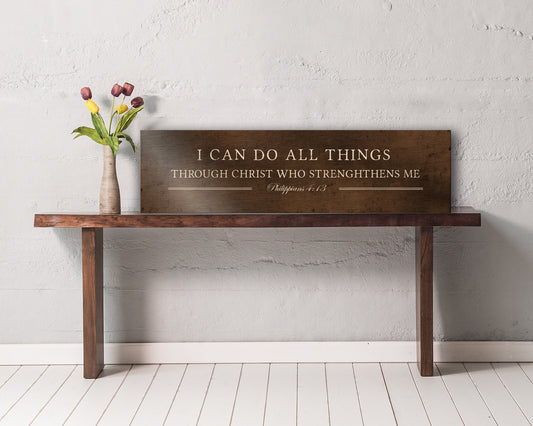 I can do all things, Phil 4:13 Bronze Sign - HoneycombProverbs - Religious Home & Decor - Christian Wall Art