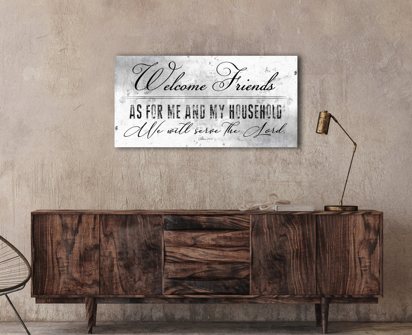 Christian Welcome Sign, Family Sign - HoneycombProverbs - Signs - Tin and Aluminum Gifts