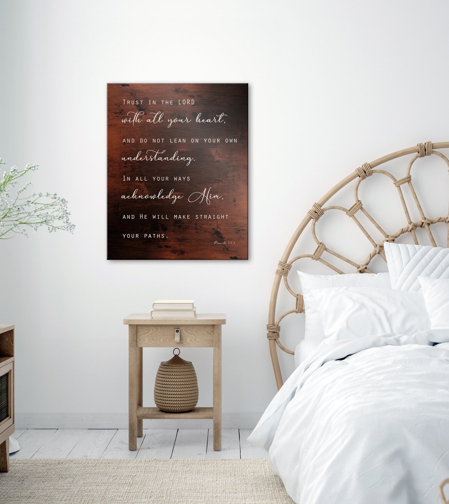 Proverbs 3:5-6 Rustic Wall Decor - HoneycombProverbs - Signs - Christian Wall Art