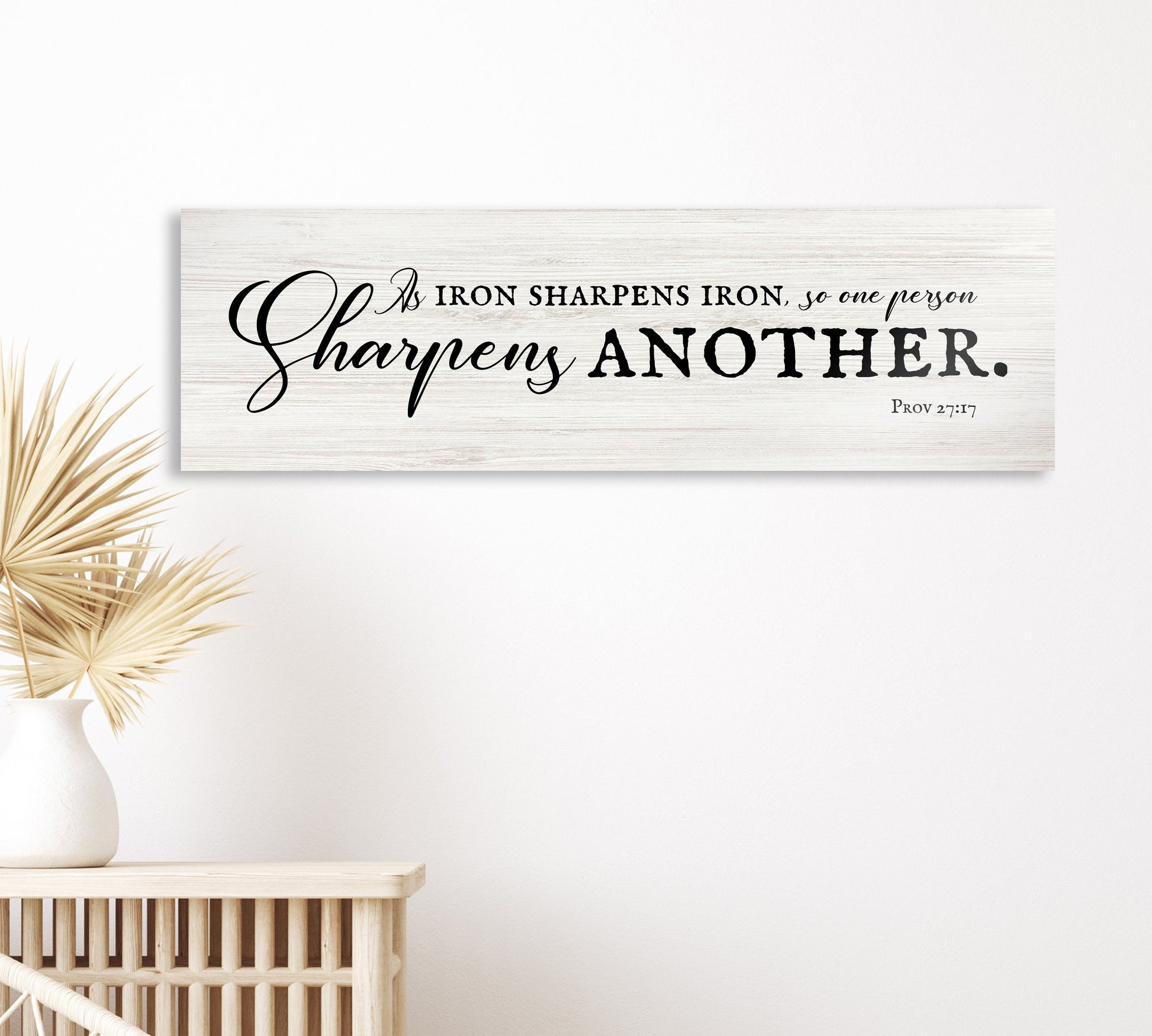 Iron Sharpens Iron Country Farmhouse Sign - HoneycombProverbs - Signs - Christian Wall Art