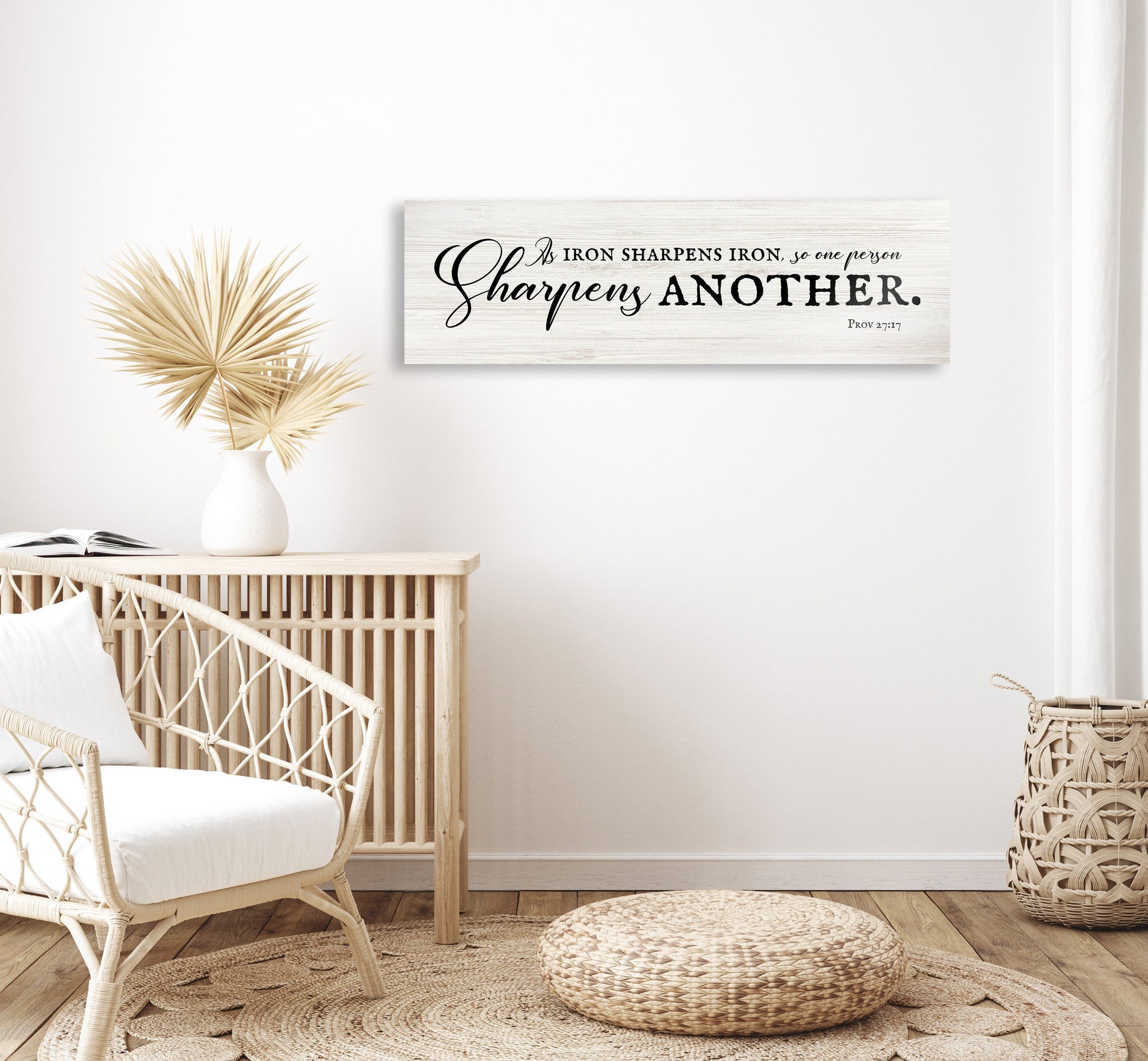 Iron Sharpens Iron Country Farmhouse Sign - HoneycombProverbs - Signs - Christian Wall Art