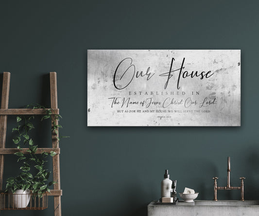 Our House Joshua 24:15 Tarnished Metal Sign - HoneycombProverbs - Signs - Tin and Aluminum Gifts