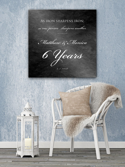 6 Year Anniversary Plaque, room view, 6th anniversary iron
