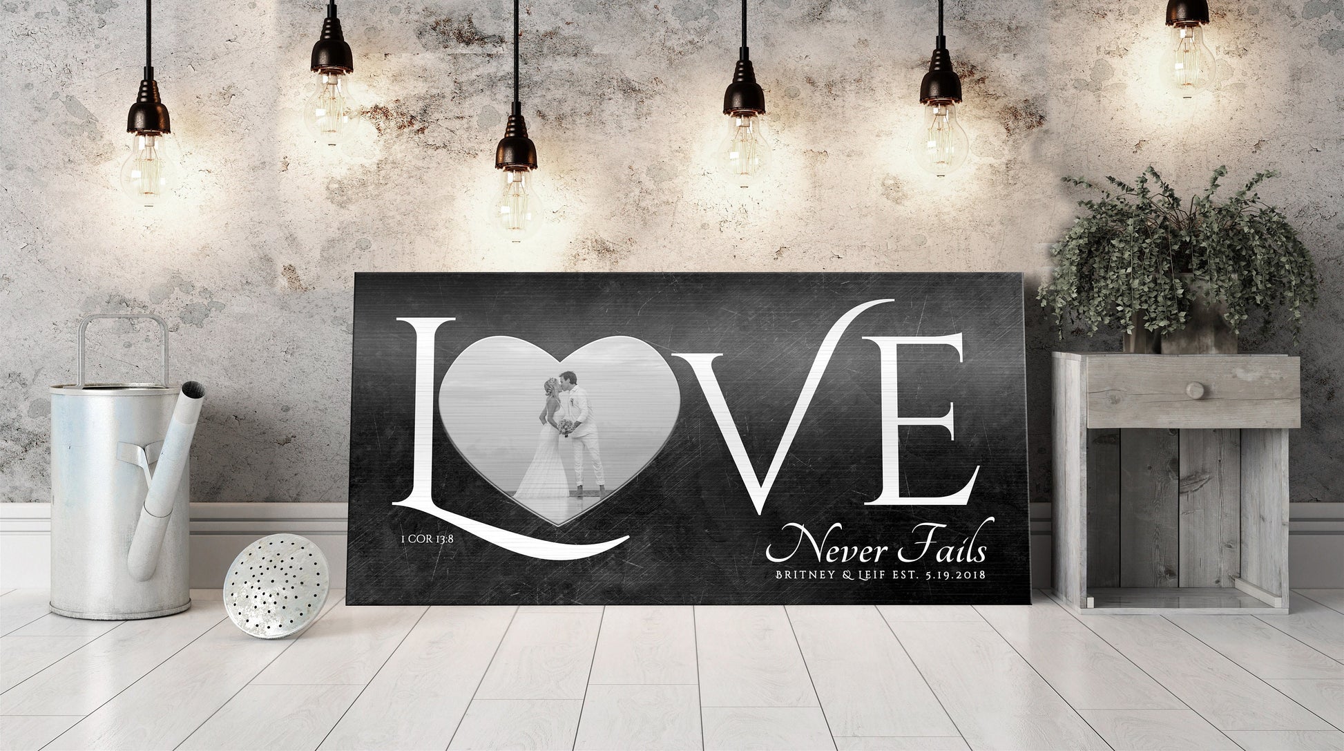 Love Never Fails, Personalized Couple's Gift - HoneycombProverbs - Signs - Photo Plaques