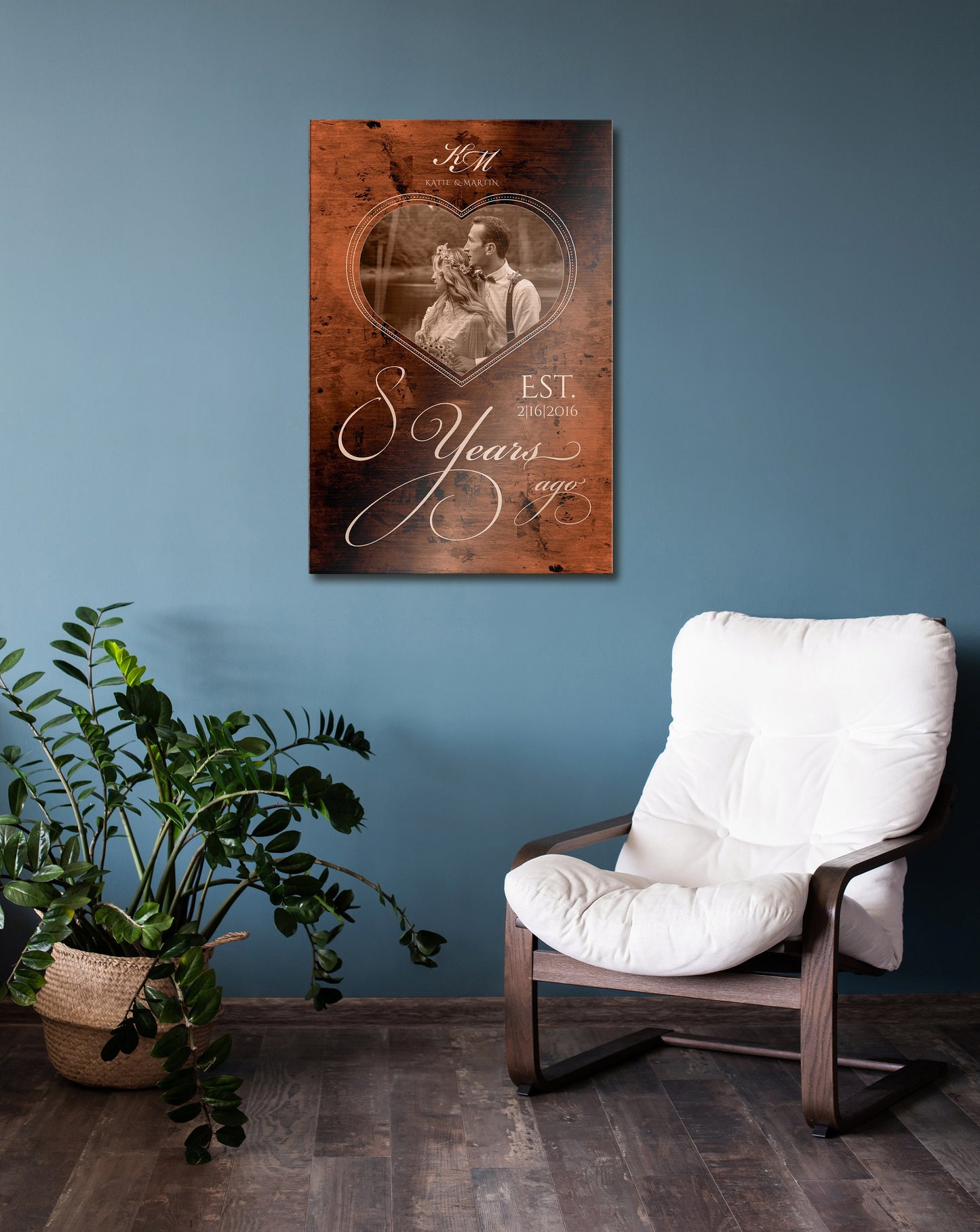 19 or 8 Years of Love: Bronze Photo Plaque - HoneycombProverbs - Gifts For The Couple - Bronze Anniversary Gifts