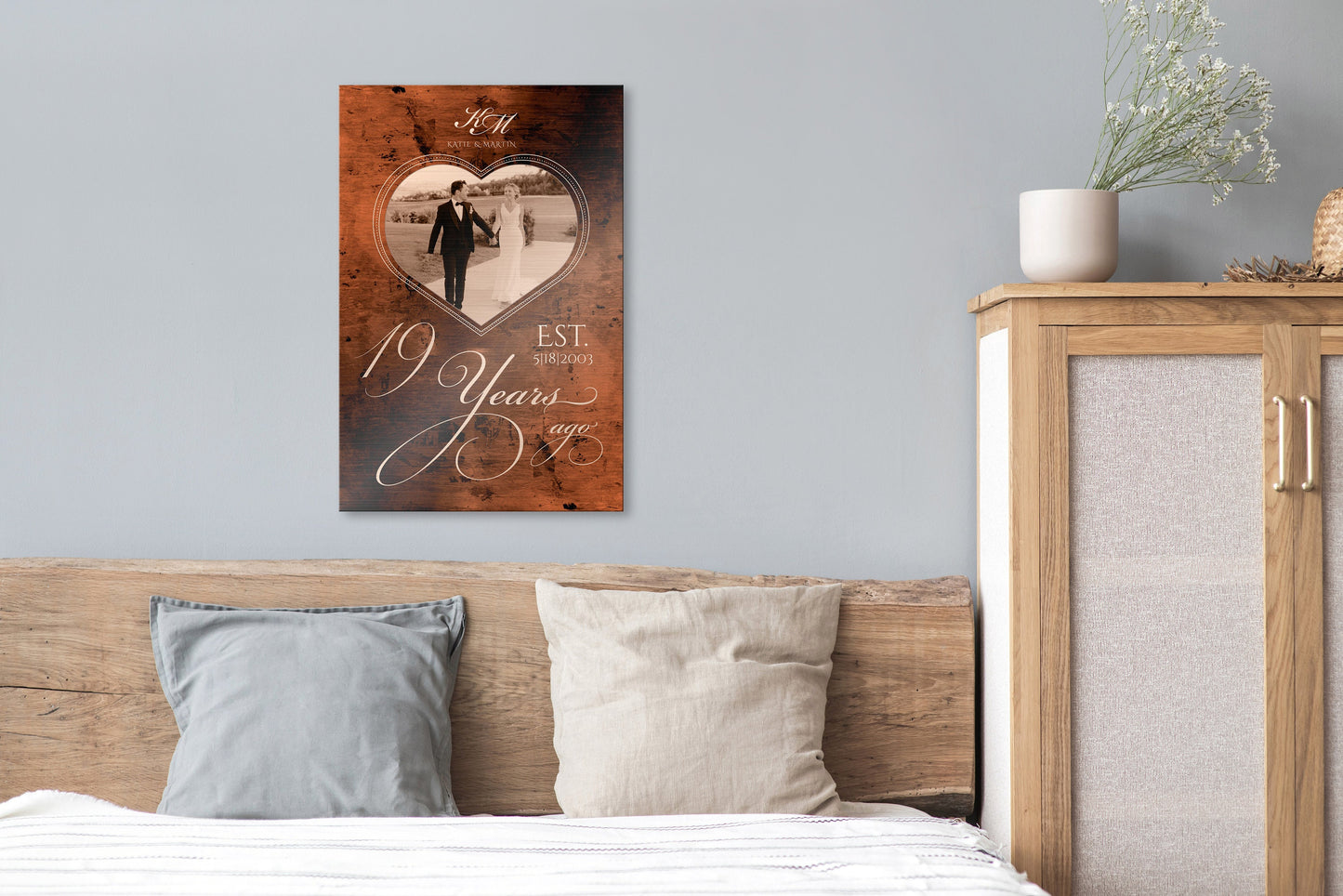 19 or 8 Years of Love: Bronze Photo Plaque - HoneycombProverbs - Gifts For The Couple - Bronze Anniversary Gifts