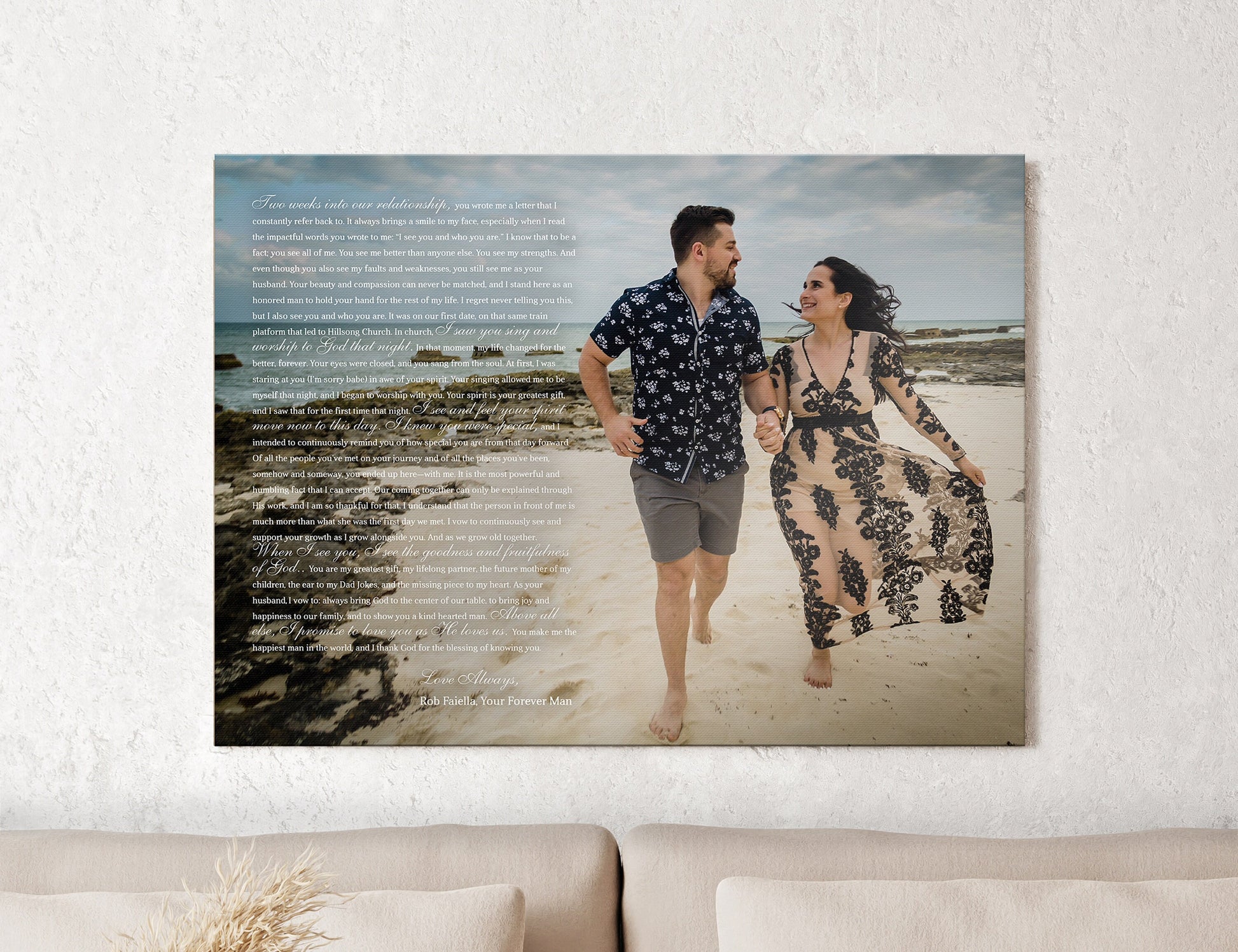 Cotton Canvas, Photo Gift with Song - HoneycombProverbs - Wall Decor - Photo Lyrics Wall Art
