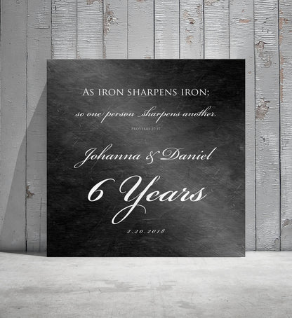 6 Year Anniversary Plaque, alternate angle, 6th anniversary iron