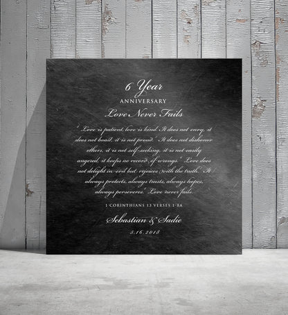 Love is Patient Personalized Anniversary plaque - HoneycombProverbs - Signs - Iron Anniversary Gifts