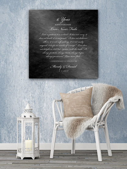 Love is Patient Personalized Anniversary plaque - HoneycombProverbs - Signs - Iron Anniversary Gifts