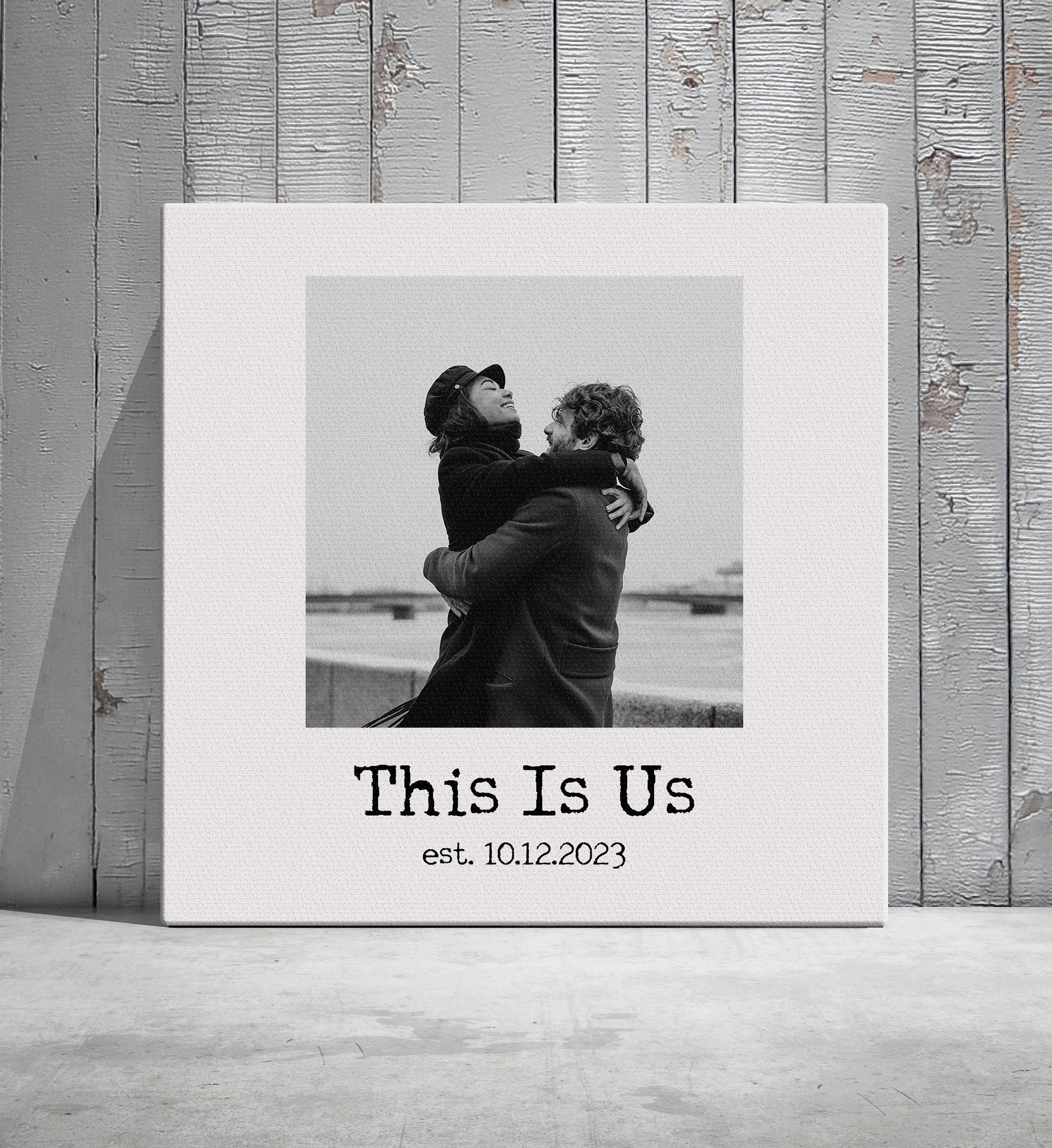 This Is Us, Personalized Photo Canvas - HoneycombProverbs - Wall Decor - 2nd Year Cotton Art
