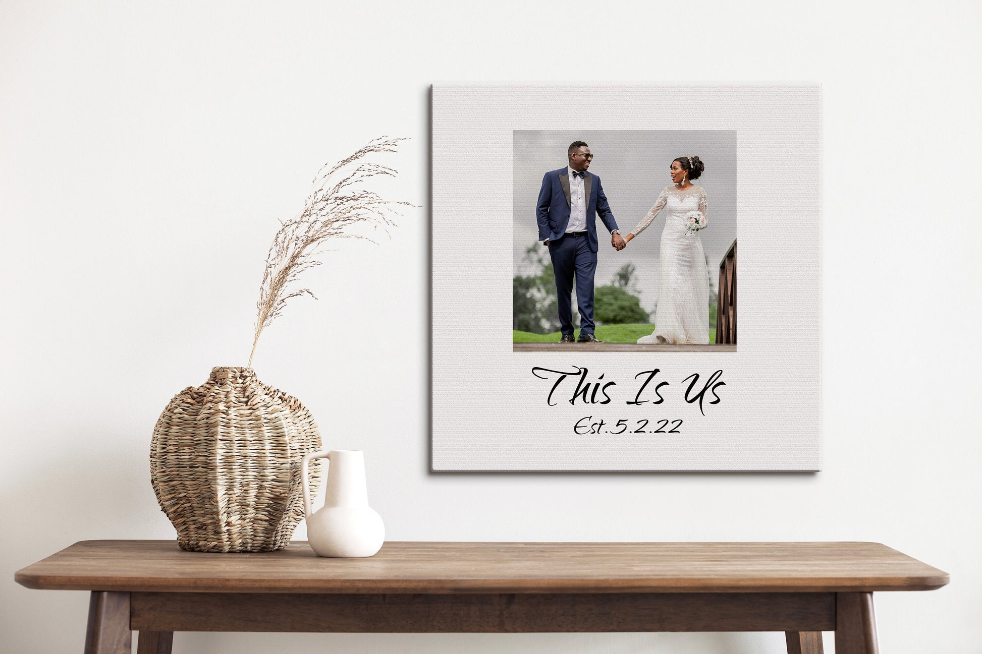 This Is Us, Personalized Photo Canvas - HoneycombProverbs - Wall Decor - 2nd Year Cotton Art