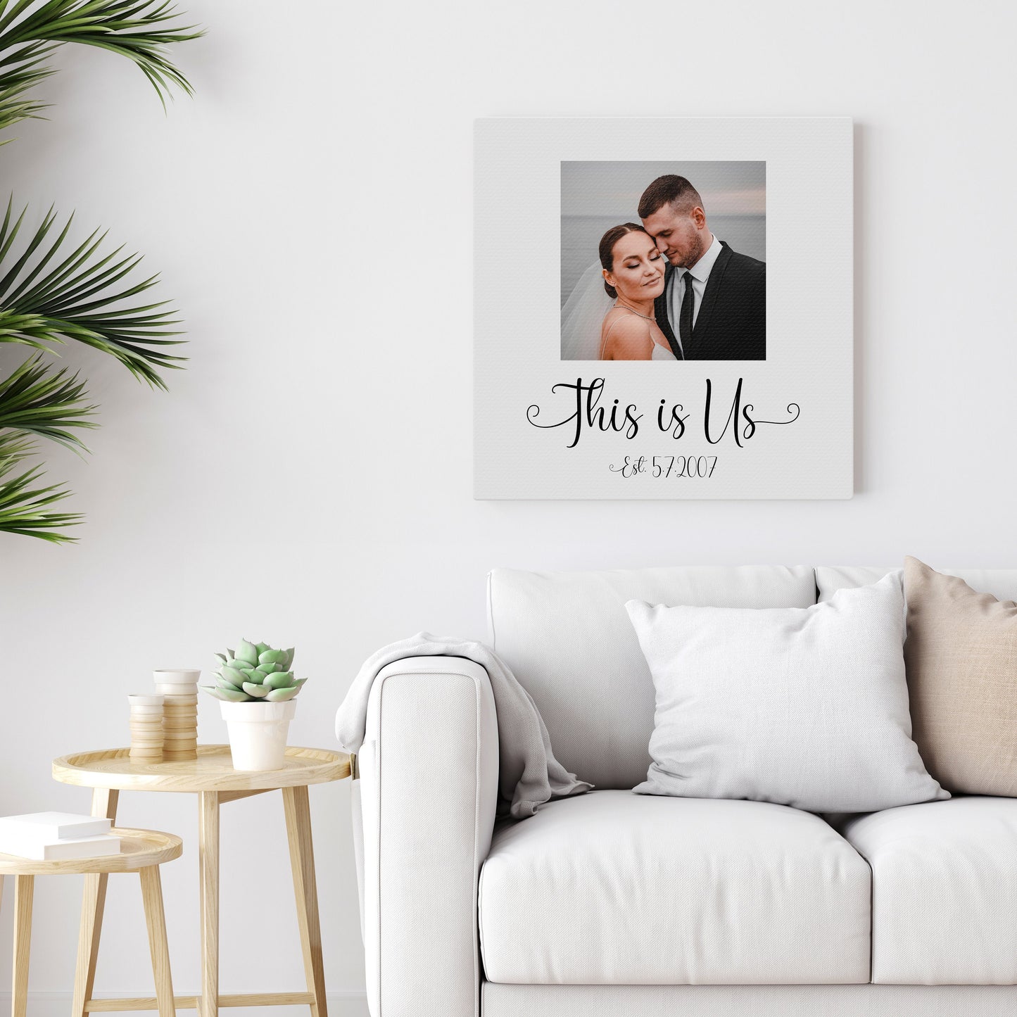 This Is Us, Personalized Photo Canvas - HoneycombProverbs - Wall Decor - 2nd Year Cotton Art