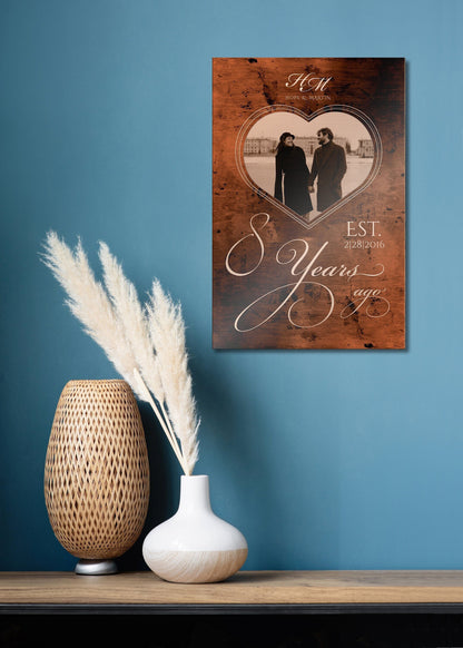 19 or 8 Years of Love: Bronze Photo Plaque - HoneycombProverbs - Gifts For The Couple - Bronze Anniversary Gifts
