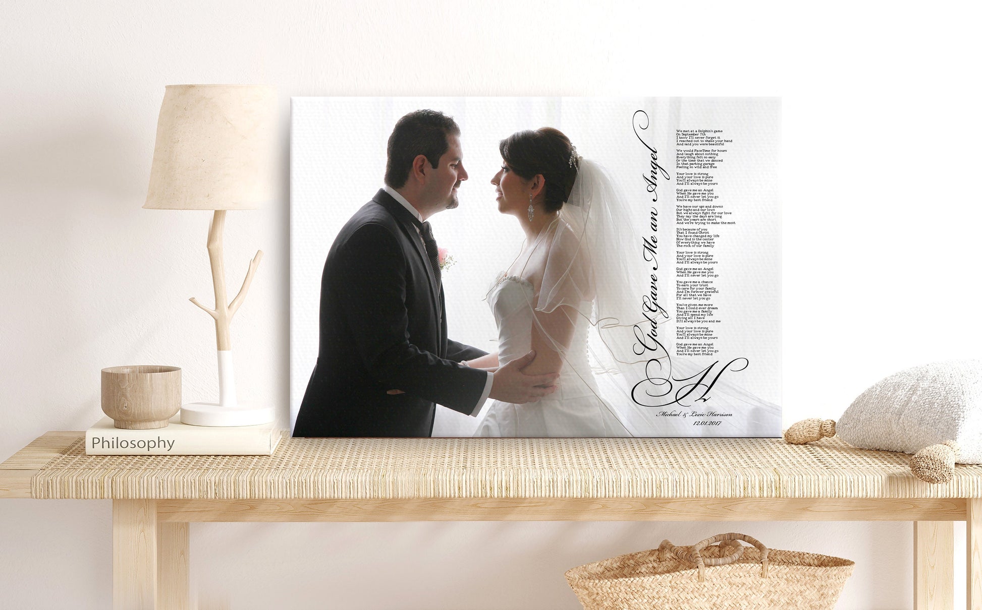 Elegant Cotton Song & Photo Canvas - HoneycombProverbs - Wall Decor - Photo Lyrics Wall Art