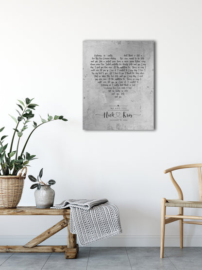 Rustic Heart Shape Song Lyric Sign on Tin - HoneycombProverbs - Signs - Tin and Aluminum Gifts