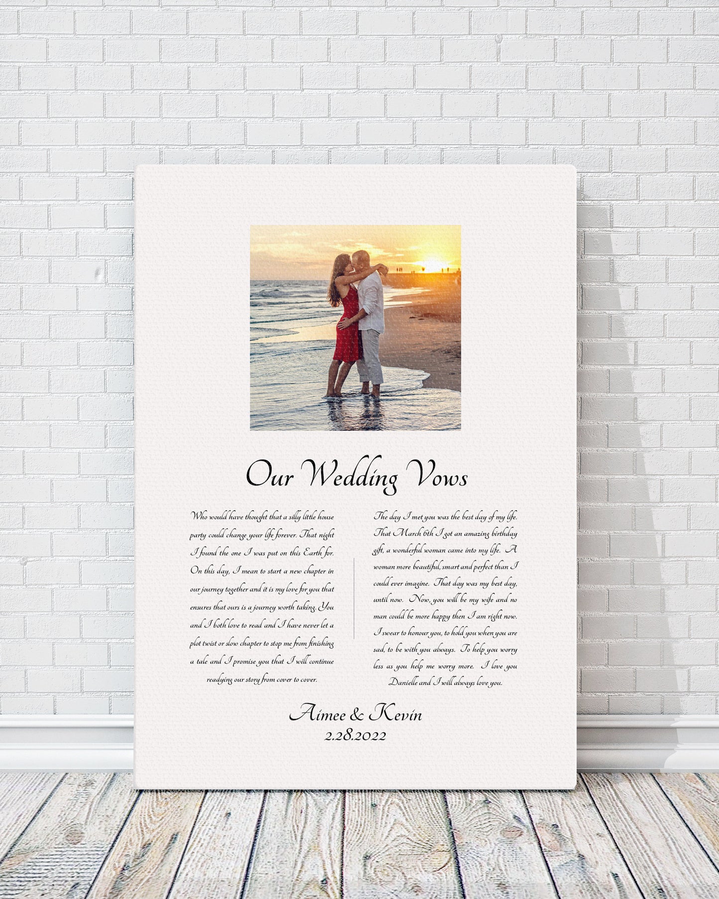 Wedding Vow Keepsake: Personalized Wedding Photo Vow Art - HoneycombProverbs - Wall Decor - Wedding Vow Wall Art
