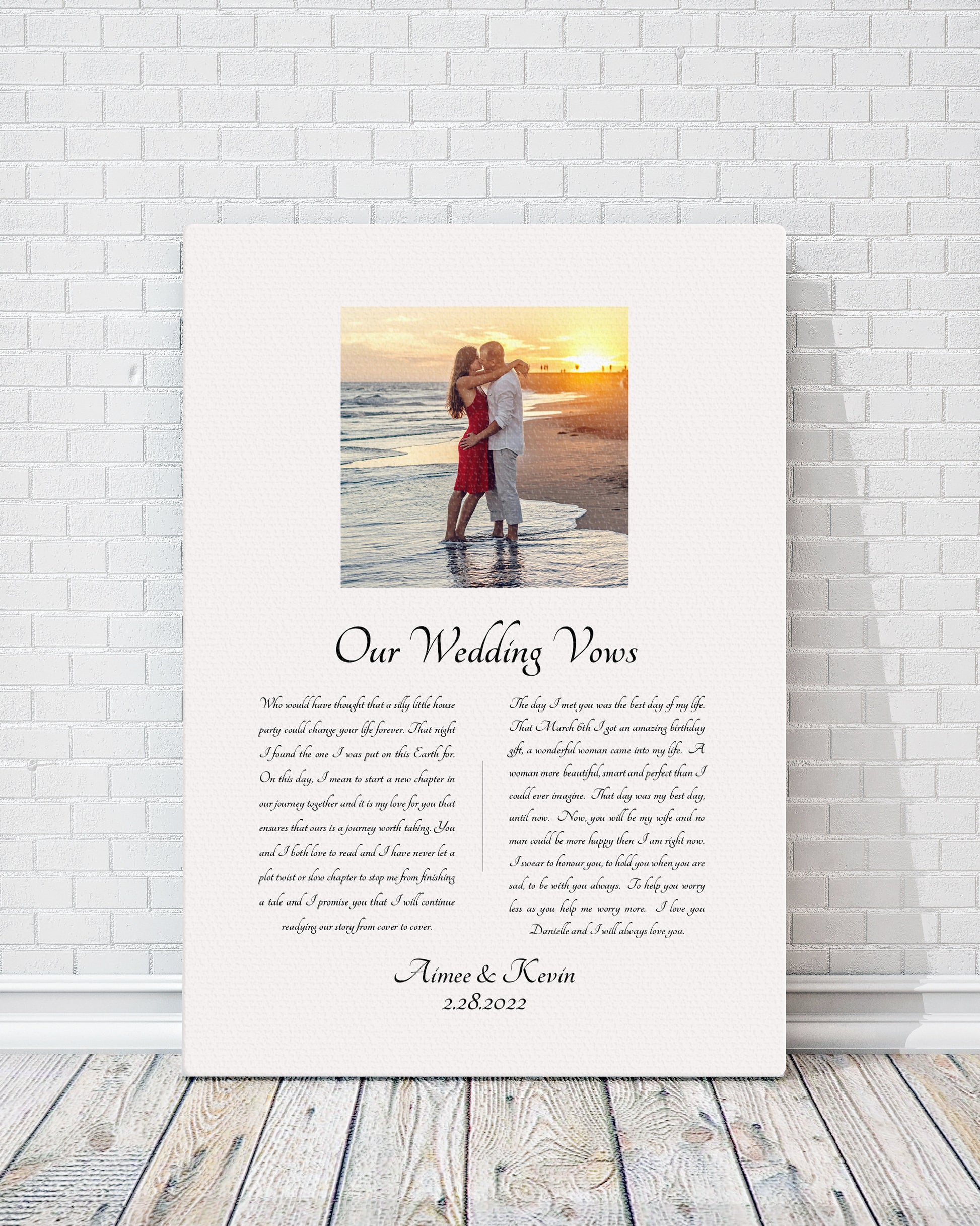 Wedding Vow Keepsake: Personalized Wedding Photo Vow Art - HoneycombProverbs - Wall Decor - Wedding Vow Wall Art